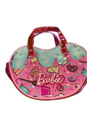 Girls Barbie Heart-Shaped Handbag One Size Pink and Blue